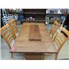 Image 1 : Wood dining room table w/ leaf & 4 chairs
