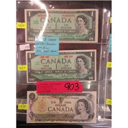 Last 3 issues of the Canadian $1 bills