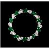 Image 1 : 2.40ctw Emerald and Diamond Brooch - Platinum