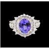 Image 2 : 14KT Two-Tone Gold 3.15ct Tanzanite and Diamond Ring