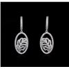 Image 1 : 1.03ctw Diamond Dangle Earrings - 14KT White Gold