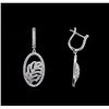 Image 2 : 1.03ctw Diamond Dangle Earrings - 14KT White Gold