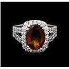 Image 2 : 3.87ct Golden Tourmaline Ring - 14KT White Gold