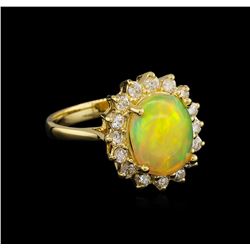 2.25ct Opal and Diamond Ring - 14KT Yellow Gold