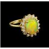 Image 1 : 2.25ct Opal and Diamond Ring - 14KT Yellow Gold