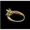 Image 3 : 0.80ct Emerald and Diamond Ring - 14KT Yellow Gold