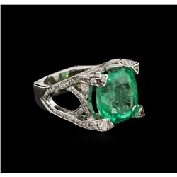 14.90ct Emerald and Diamond Ring - 14KT White Gold