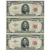 Image 1 : 1963 $5 Red Seal Bill Lot of 3