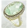 Image 2 : Le Vian 10.00ct Green Amethyst and Diamond Ring - 14KT Yellow Gold