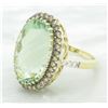 Image 8 : Le Vian 10.00ct Green Amethyst and Diamond Ring - 14KT Yellow Gold