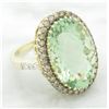 Image 9 : Le Vian 10.00ct Green Amethyst and Diamond Ring - 14KT Yellow Gold