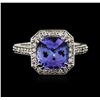 Image 2 : 14KT White Gold 3.26ct Tanzanite and Diamond Ring