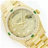 Image 1 : Rolex President 18KT Gold 1.00ctw Diamond And Emerald DayDate Men's Watch