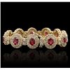 Image 2 : 14KT Yellow Gold 10.89ctw Ruby and Diamond Bracelet