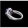 Image 3 : 1.73ct Tanzanite and Diamond Ring - 14KT White Gold
