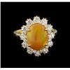 Image 2 : 2.55ct Opal and Diamond Ring - 14KT Yellow Gold