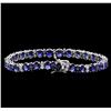 Image 2 : 18.00ctw Blue Sapphire Bracelet - 14KT White Gold