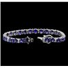 Image 3 : 18.00ctw Blue Sapphire Bracelet - 14KT White Gold