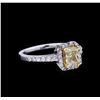 Image 1 : 1.43ctw Fancy Light Yellow Diamond Ring - 14KT Two-Tone Gold