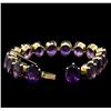 Image 3 : 76.14ctw Amethyst Bracelet - 14KT Yellow Gold