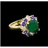 Image 1 : 4.25ctw Multi Gemstone and Diamond Ring - 14KT Yellow Gold