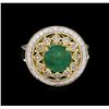 Image 2 : 14KT Yellow Gold 2.09ct Emerald and Diamond Ring