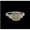 Image 2 : 1.72ctw Fancy Greenish Yellow Diamond Ring - 14KT Two-Tone Gold