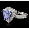 Image 1 : 14KT White Gold 2.20ct Tanzanite and Diamond Ring