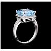 Image 3 : 8.77ct Topaz and Diamond Ring - 14KT White Gold
