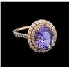 Image 1 : 5.53ct Tanzanite and Diamond Ring - 14KT Rose Gold