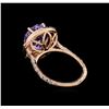 Image 3 : 5.53ct Tanzanite and Diamond Ring - 14KT Rose Gold