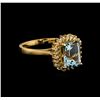 Image 1 : 2.00ctw Aquamarine and Diamond Ring - 14KT Yellow Gold