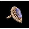 Image 1 : 8.88ct Tanzanite and Diamond Ring - 14KT Rose Gold