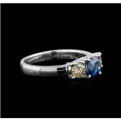 14KT White Gold 1.26ctw Blue Diamond Ring