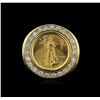 Image 2 : 14KT Yellow Gold 0.30ctw Diamond Coin Ring