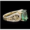 Image 1 : 14KT Yellow Gold 2.47ct Emerald and Diamond Ring