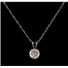 Image 1 : 1.54ct Diamond Solitaire Pendant With Chain - 14KT White Gold