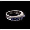 Image 1 : 1.80ctw Sapphire and Diamond Ring - 18KT White Gold
