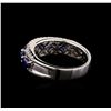 Image 3 : 1.80ctw Sapphire and Diamond Ring - 18KT White Gold