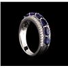 Image 4 : 1.80ctw Sapphire and Diamond Ring - 18KT White Gold