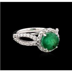 2.20ct Emerald and Diamond Ring - 14KT White Gold