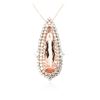 Image 1 : 14KT Rose Gold GIA Certified 20.83ct Morganite and Diamond Pendant With Chain