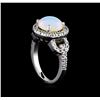 Image 4 : 2.17ct Opal and Diamond Ring - 14KT White Gold