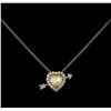 Image 1 : 18KT Two-Tone Gold 2.25ctw Diamond Pendant With Chain