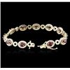 Image 3 : 14KT Yellow Gold 6.65ctw Ruby and Diamond Bracelet