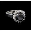 Image 1 : 3.98ctw Black Diamond Ring - 14KT White Gold