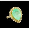 Image 1 : GIA Cert 7.89ct Emerald and Diamond Ring - 14KT Yellow Gold