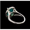 Image 3 : 4.15ct Apatite and Diamond Ring - 14KT White Gold