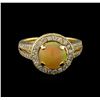 Image 2 : 1.48ct Opal and Diamond Ring - 14KT Yellow Gold