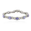 Image 1 : 14KT White Gold 7.90ctw Tanzanite and Diamond Bracelet